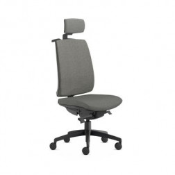 SIEGE TARAH NOIR ASSISE GRIS TETIERE PM