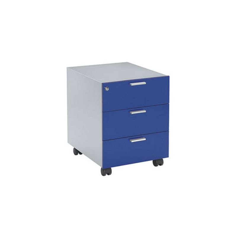 CAISSON MOBILE METAL 3 TIR ALU/BLEU