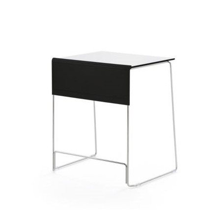 TABLE JUNIOR BLNC PIED CHROME 66,5X52,5