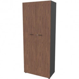 ARMOIRE HAUTE AROLD 214 NOYER/TISSU GRIS