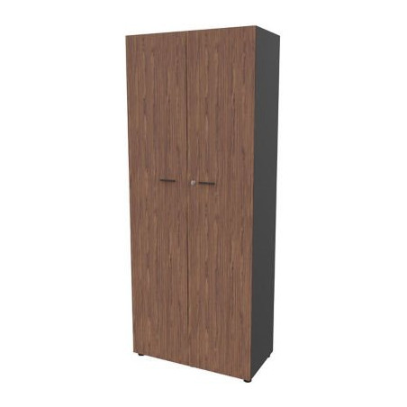 ARMOIRE HAUTE AROLD 214 NOYER/TISSU GRIS