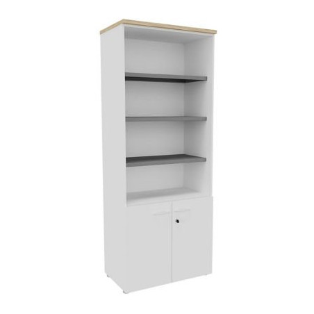 BIBLIO PORTES BASSES H203 BLC/TOP CHENE