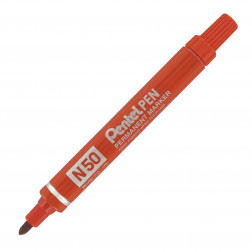 MARQUEUR PERMANENT INDÉLÉBILE PENTEL N50 POINTE OGIVE 4,3 MM ROUGE