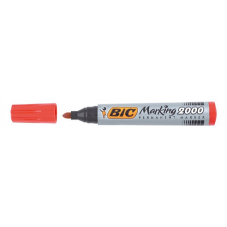 MARQUEUR PERMANENT INDÉLÉBILE BIC 2000 POINTE OGIVE 1,7 MM ROUGE