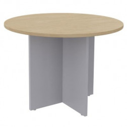 TABLE RONDE CHENE CLAIR ALUMINIUM