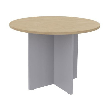 TABLE RONDE CHENE CLAIR ALUMINIUM