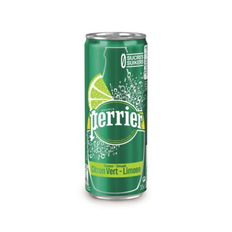 Eau gazeuse PERRIER 6 cannettes de 0,33 l parfum citron vert