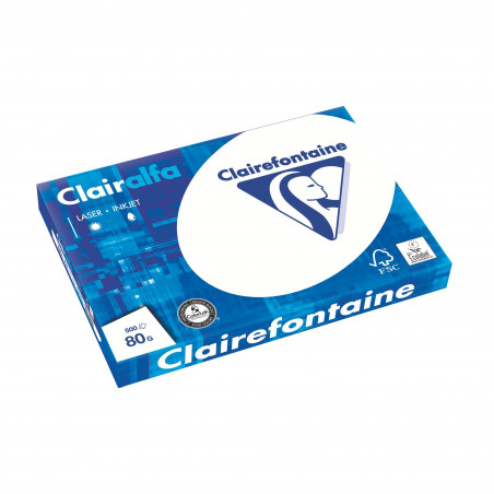 PAPIER A3 BLANC 80 G CLAIREFONTAINE CLAIRALFA - RAMETTE DE 500 FEUILLES