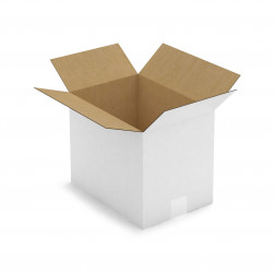 Caisse carton blanche simple cannelure RAJA 16x12x11 cm