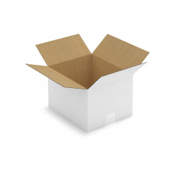 Caisse carton blanche simple cannelure RAJA 16x12x11 cm