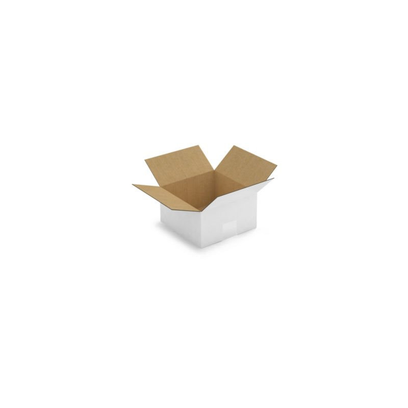 Caisse carton blanche simple cannelure RAJA 20x20x11 cm