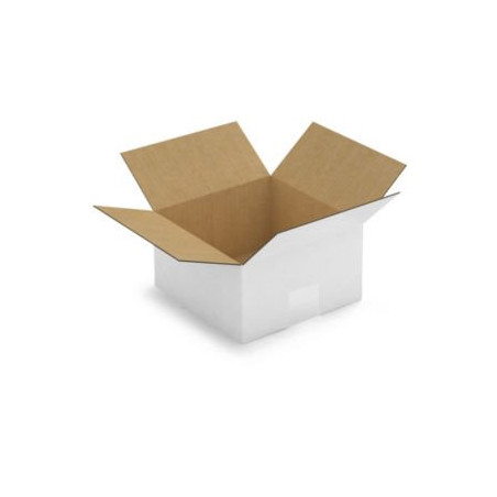 Caisse carton blanche simple cannelure RAJA 20x20x11 cm