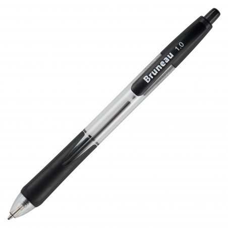 STYLO BILLE BRUNEAU RÉTRACTABLE POINTE 1 MM - ÉCRITURE MOYENNE NOIR