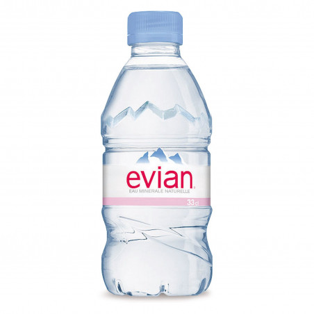 Bouteille d'eau minérale EVIAN pack de 24 x 33 cl