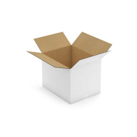 Caisse carton blanche pour plateaux repas 46x36x35 cm