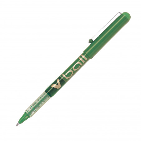 STYLO ROLLER PILOT V-BALL À CAPUCHON POINTE 0,7 MM - ÉCRITURE MOYENNE VERT