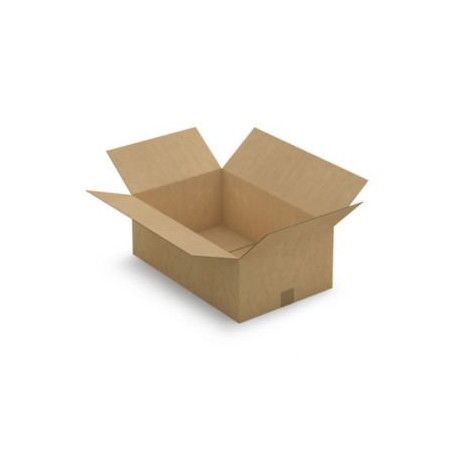 Caisse carton brune simple cannelure RAJA 55x35x20 cm