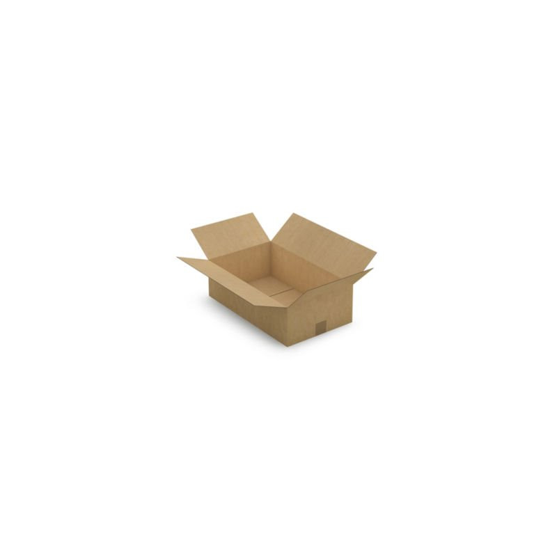 Caisse carton plate brune simple cannelure RAJA 50x30x15 cm