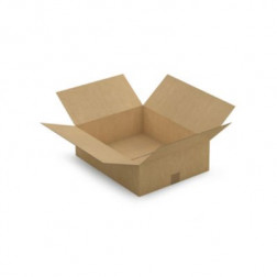 Caisse carton plate brune simple cannelure RAJA 50x40x15 cm