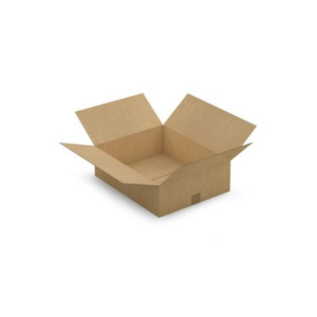 Caisse carton plate brune simple cannelure RAJA 50x40x15 cm