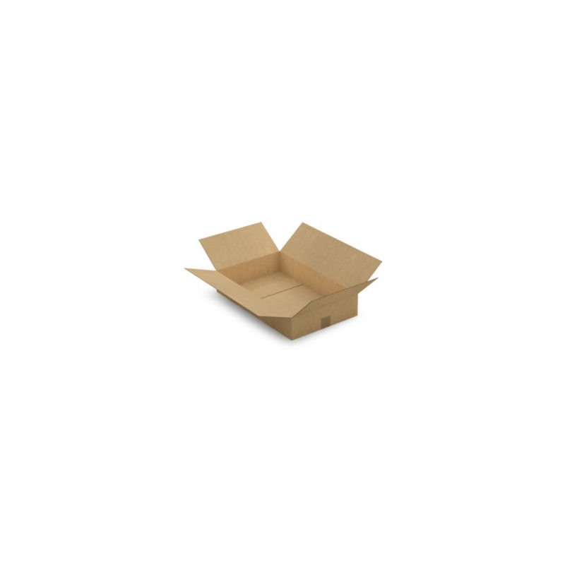 Caisse carton plate brune simple cannelure RAJA 55x35x10 cm