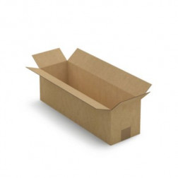 Caisse carton longue simple cannelure à grande ouverture RAJA 50x15x15 cm