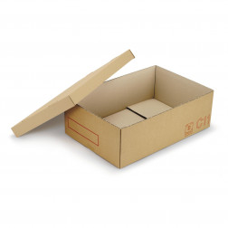 Caisse carton Galia C09 double cannelure avec couvercle renforcé 60x40x30 cm