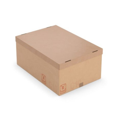 Caisse carton Galia C10 double cannelure avec couvercle renforcé 60x40x25 cm