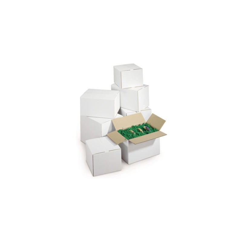 Caisse carton blanche double cannelure RAJA 55x35x30 cm