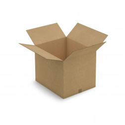 Caisse carton brune double cannelure renforcée RAJA 58,5x38,5x27 cm