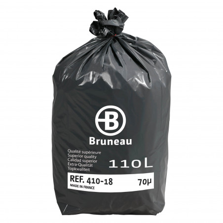 SAC POUBELLE 110 LITRES QUALITÉ SUPÉRIEURE BRUNEAU - 100 SACS