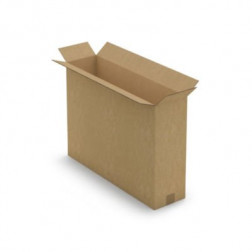 Caisse carton télescopique pour produit plat brune double cannelure 70x18x80 cm