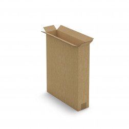 Caisse carton télescopique pour produit plat brune double cannelure 70x18x80 cm