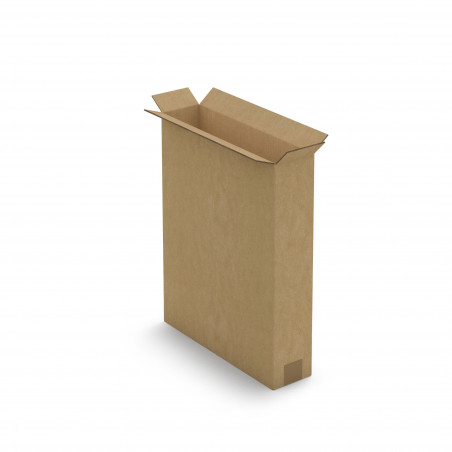 Caisse carton télescopique pour produit plat brune double cannelure 70x18x80 cm