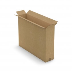 Caisse carton télescopique pour produit plat brune double cannelure 70x18x80 cm