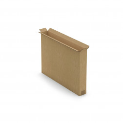 Caisse carton télescopique pour produit plat brune double cannelure 70x18x80 cm