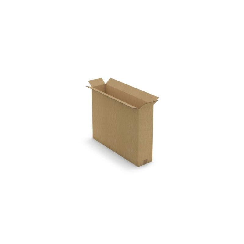 Caisse carton télescopique pour produit plat brune double cannelure 80x18x100 cm