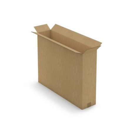 Caisse carton télescopique pour produit plat brune double cannelure 80x18x100 cm