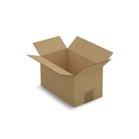 Caisse carton plate brune simple cannelure RAJA 25x15x14 cm