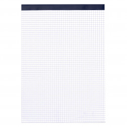 BLOC DE BUREAU BUDGET 21 X 29,7 CM AGRAFÉ SANS COUVERTURE - 5 X 5 - 100 PAGES