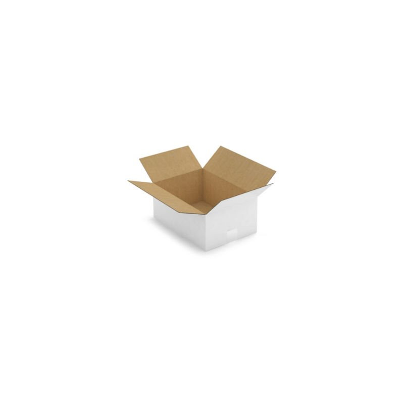 Caisse carton blanche simple cannelure RAJA 35x25x15 cm