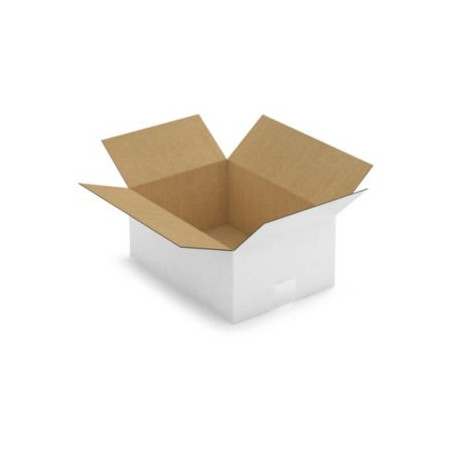 Caisse carton blanche simple cannelure RAJA 35x25x15 cm