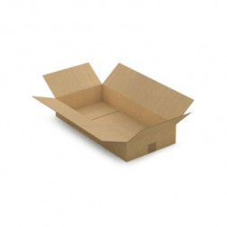 Caisse carton plate brune simple cannelure RAJA 60x30x10 cm