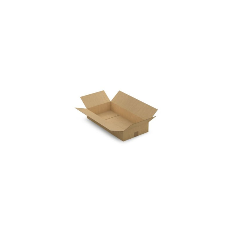 Caisse carton plate brune simple cannelure RAJA 60x30x10 cm