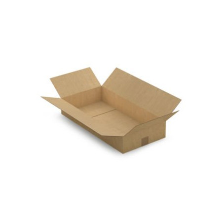 Caisse carton plate brune simple cannelure RAJA 60x30x10 cm