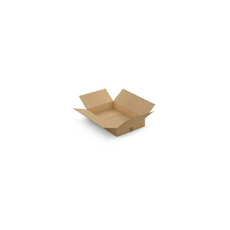 Caisse carton plate brune simple cannelure RAJA 60x40x10 cm