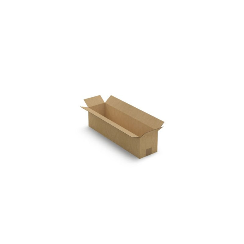 Caisse carton longue simple cannelure à grande ouverture RAJA 60x15x15 cm