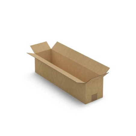 Caisse carton longue simple cannelure à grande ouverture RAJA 60x15x15 cm