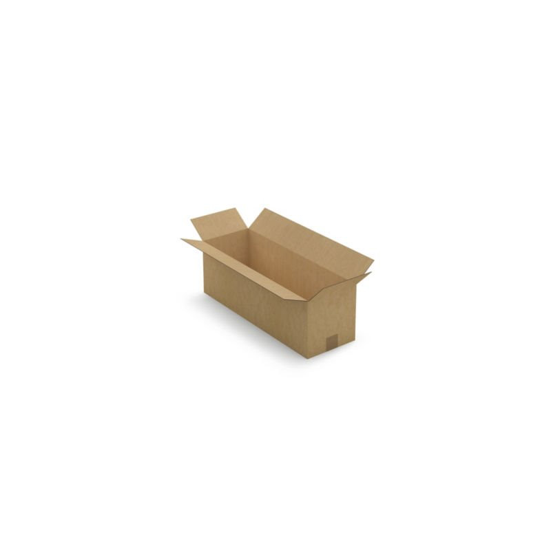 Caisse carton longue simple cannelure à grande ouverture RAJA 60x20x20 cm