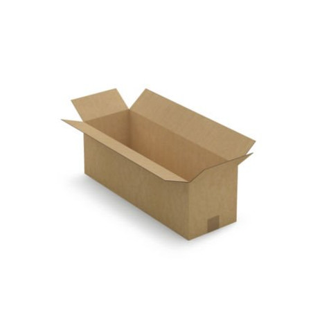 Caisse carton longue simple cannelure à grande ouverture RAJA 60x20x20 cm